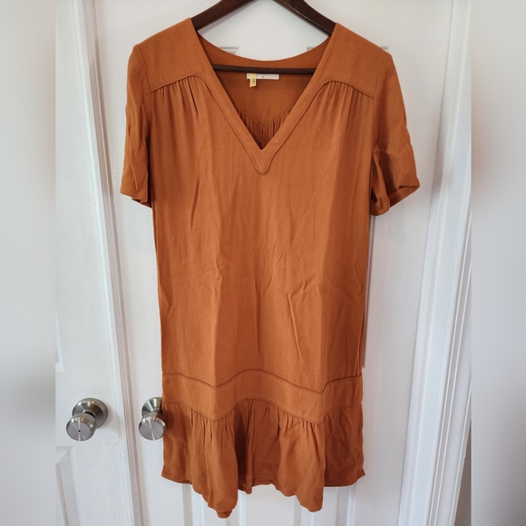 Ba&sh Shirt Dress Brown Mustard Shirt Dress Size 0 - Picture 1 of 4